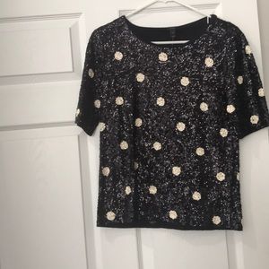 Jcrew sequin polka dot top